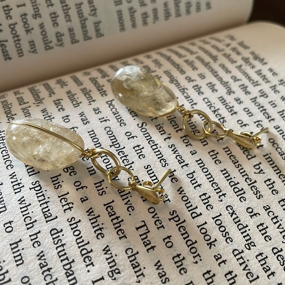 Genuine Citrine Earrings with Gold Plated Studs - Picture 7 of 8